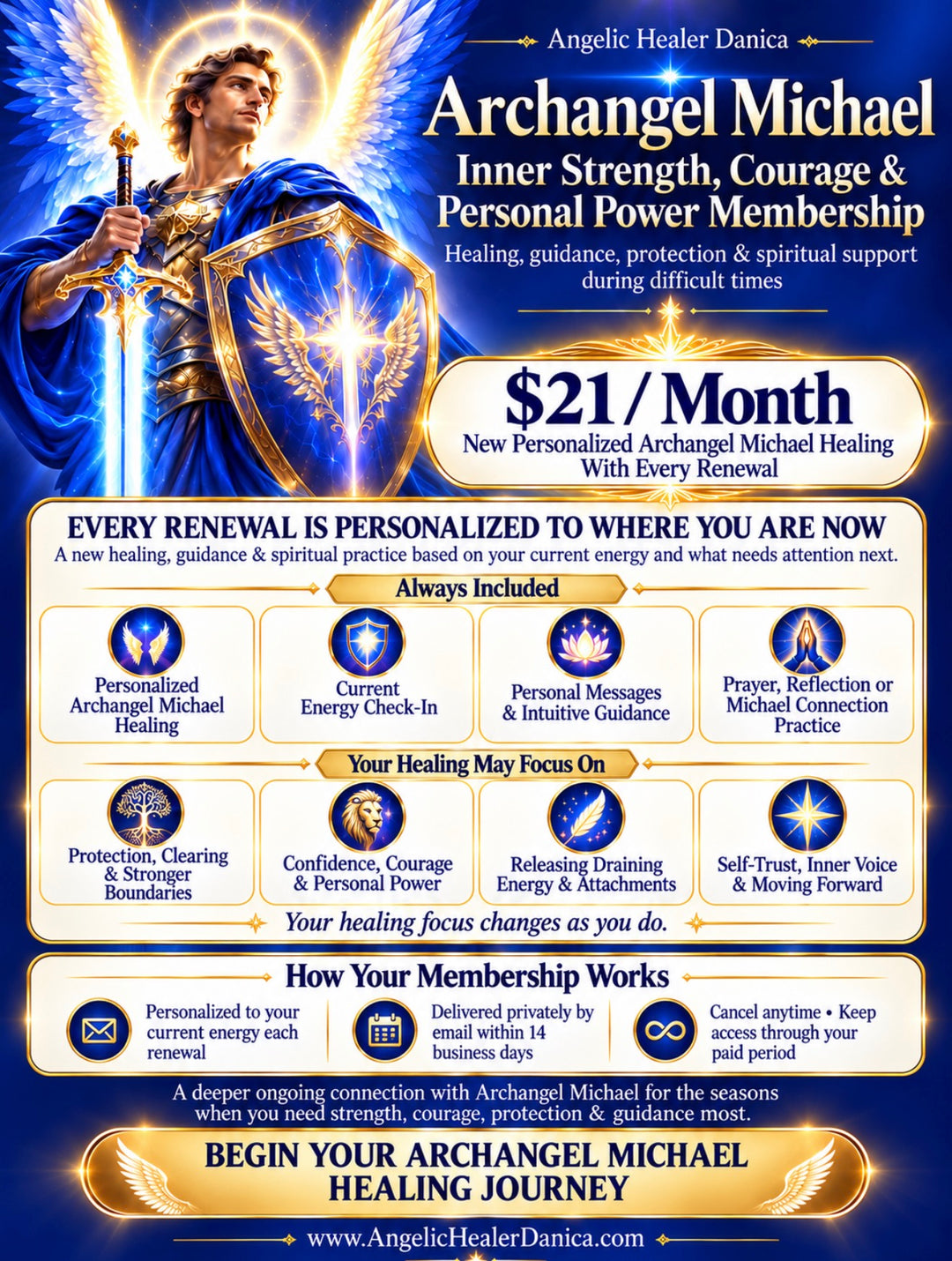 Archangel Michael Inner Strength, Courage &amp; Personal Power Healing Membership