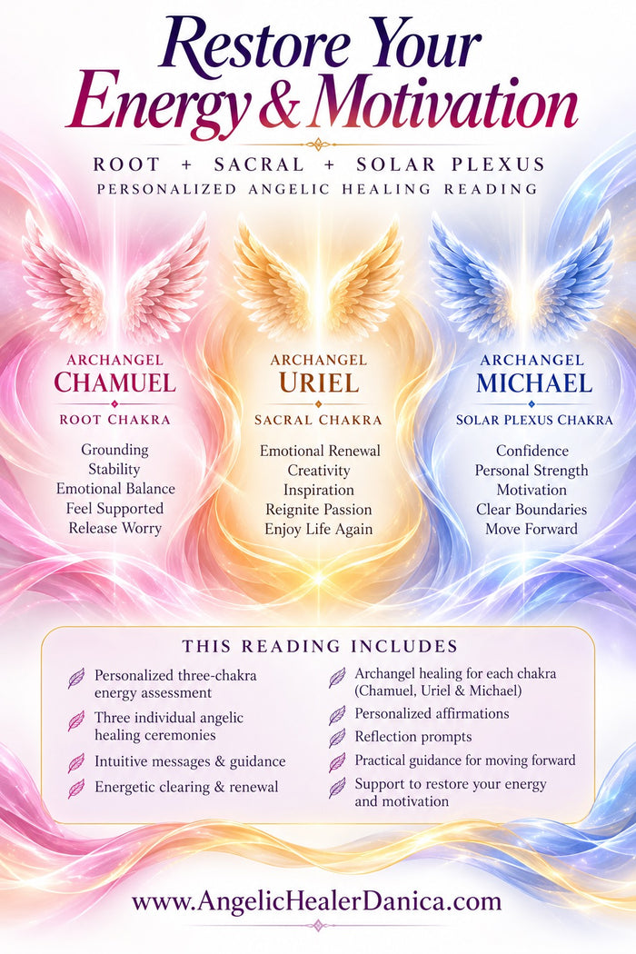 Restore Your Energy & Motivation. Angelic Healing for Your Root, Sacral & Solar Plexus Chakras