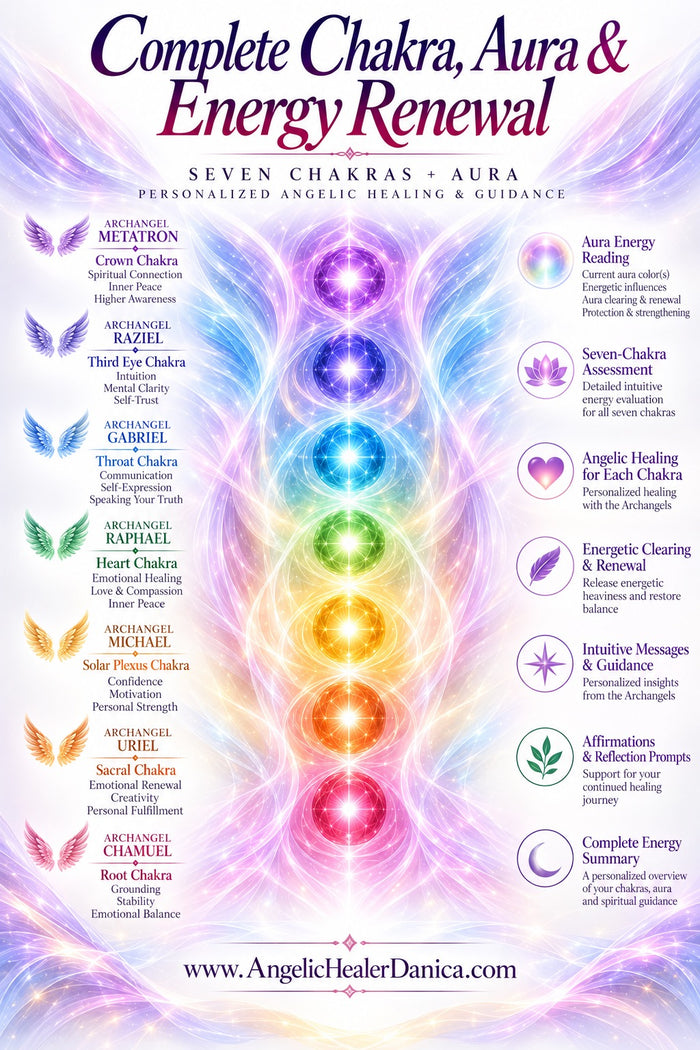 Complete Chakra, Aura & Energy Renewal. Seven-Chakra Healing, Aura Energy Assessment, Spiritual Clearing & Angelic Guidance